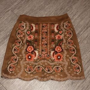 Suede skirt